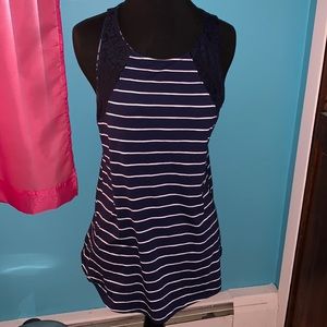 Navy and White Striped Tank
